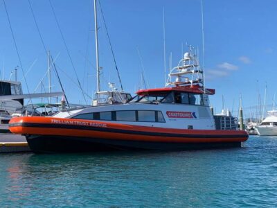 Flare aids rescue of siblings after boat sinks