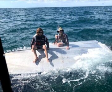 Two rescued after boat collision and flare alert