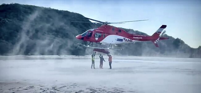 Illuminating flare used in rescue of angler trapped by boulder
