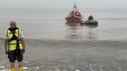 Flare used in rescue of three in dinghy